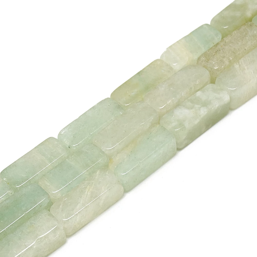 Zöld aventurin tégla ásványgyöngy szálban (20x8x8mm)/19db