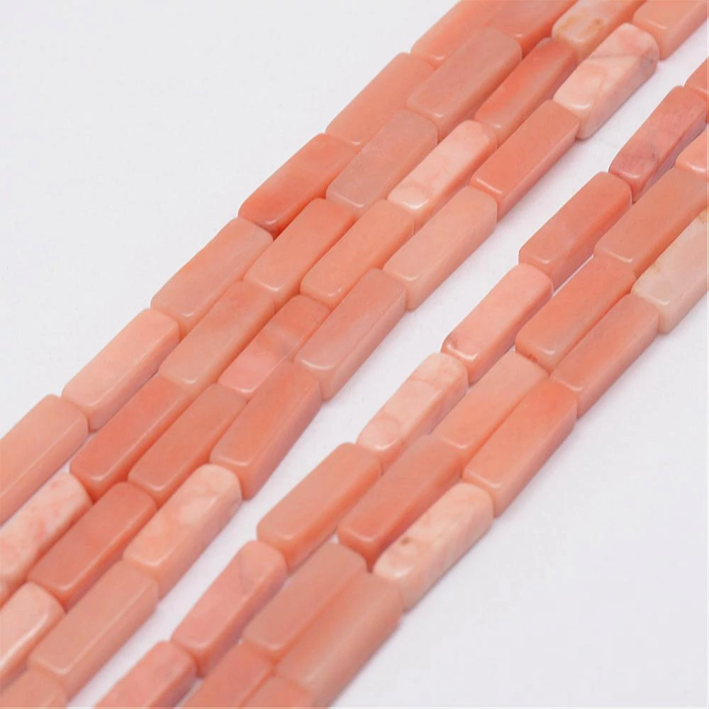 Pink aventurin tégla ásványgyöngy szálban (13x4x4mm)/29db
