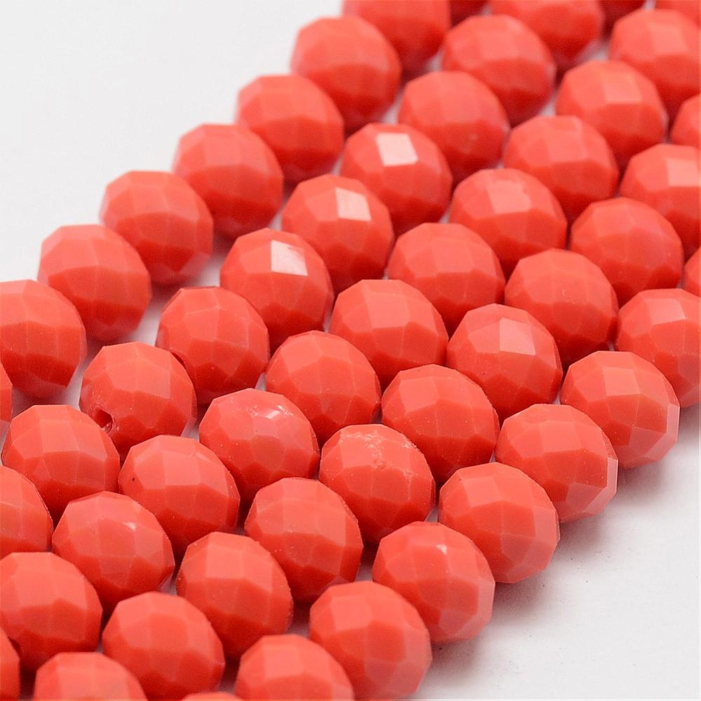 10db Csiszolt korall üveggyöngy (8x6mm)