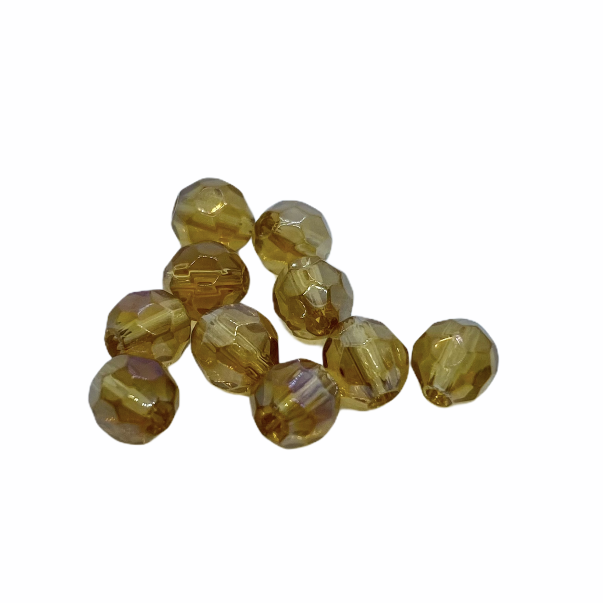10db színjátszós topáz üveggyöngy (6mm)