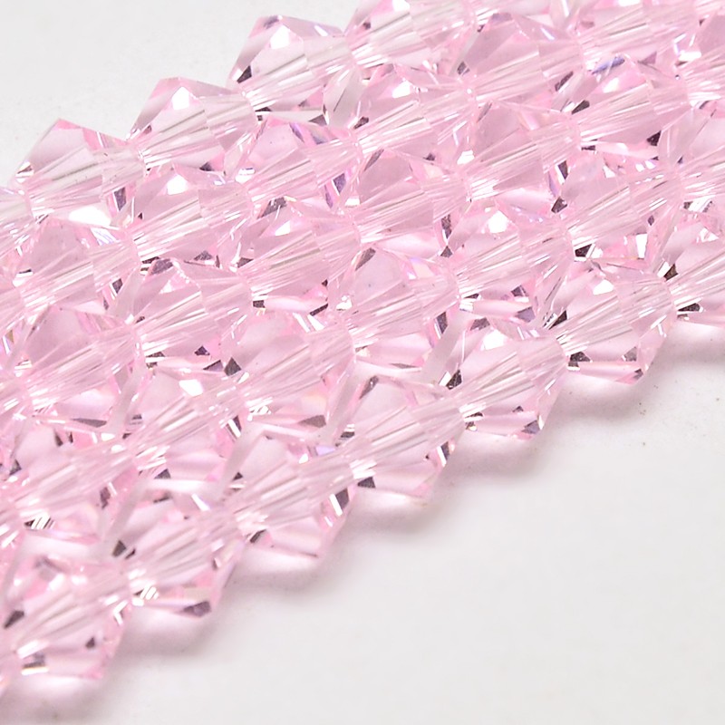 10db Rózsaszín bicone üveggyöngy (4mm)