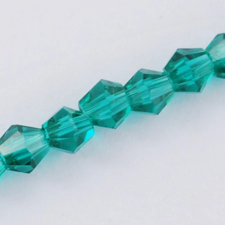 10db Türkizzöld bicone üveggyöngy (6mm)