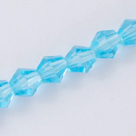 10db Világos kék bicone üveggyöngy (6mm)
