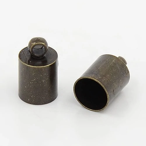 4db Antikolt bronz színű zsinórvég (10x6mm)