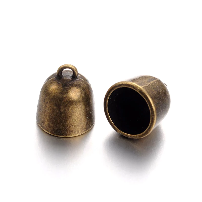 Antikolt bronz színű zsinórvég (16x14mm)